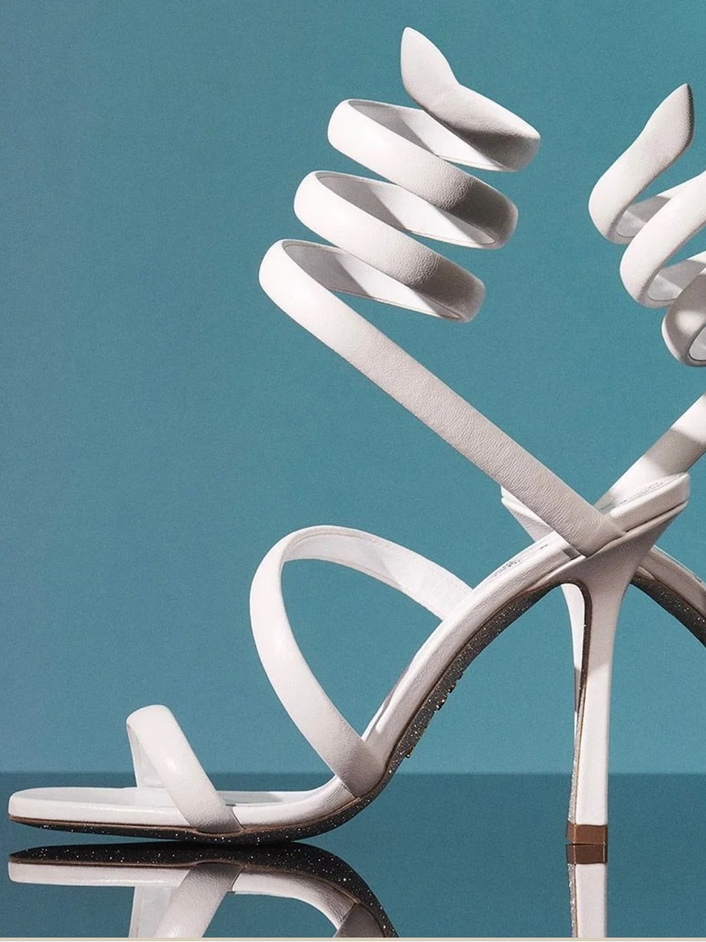 Rene Caovilla cleopatra white leather sandals 105